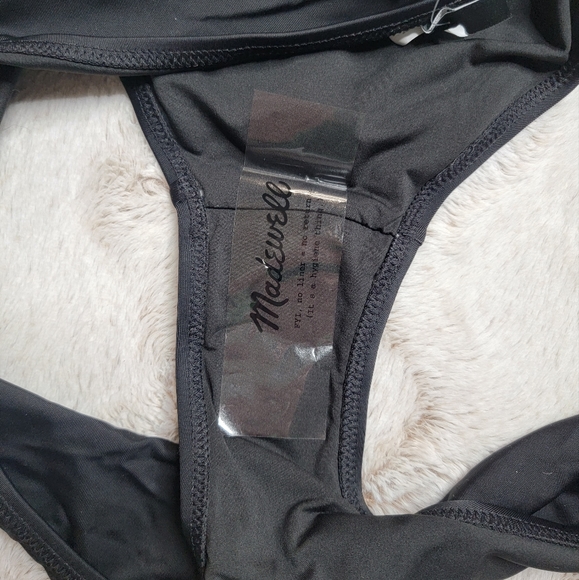 Madewell Second Wave Hipster Bikini Bottom In True Black NWT Size XL - Picture 12 of 12